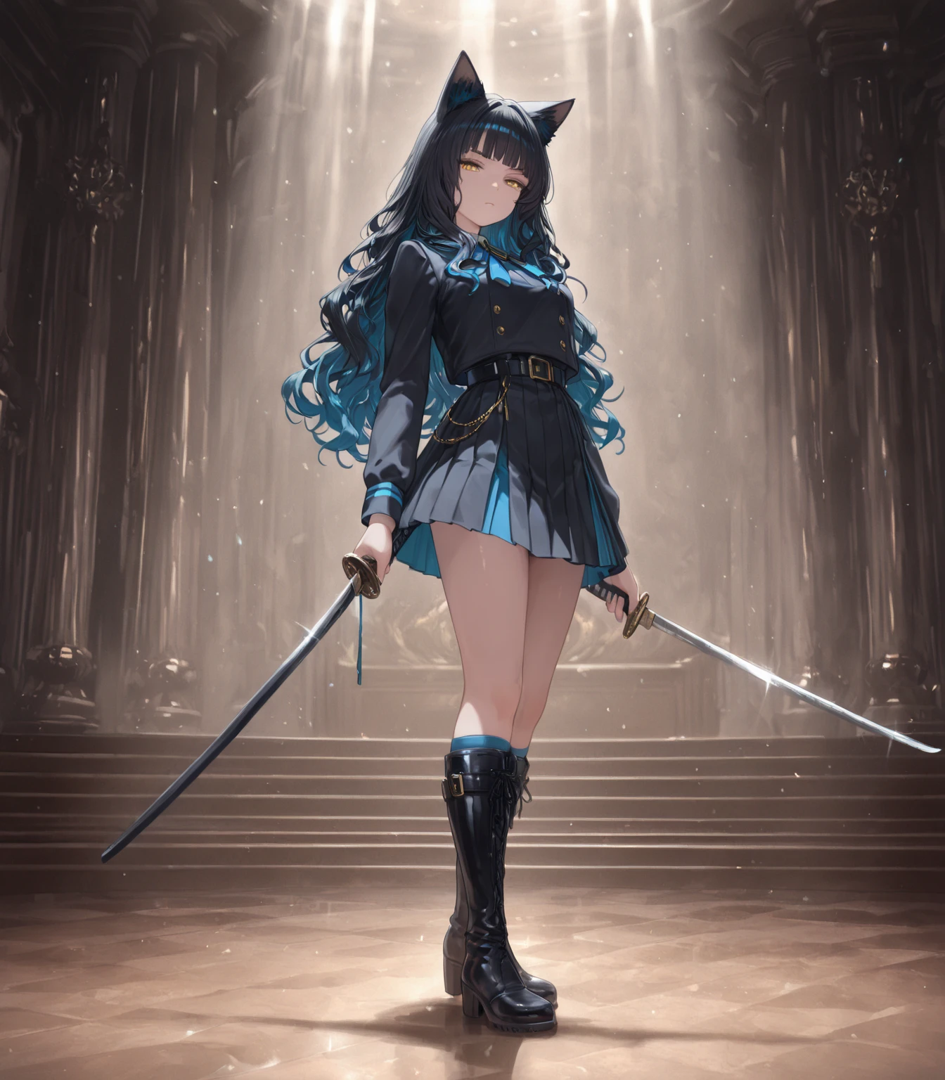 anime - style image of a woman dressed in a black outfit holding a sword, Artgerm and Atey Ghailan, IG model | Art germ, Extremely detailed Artgerm, 2. 5 D CGI anime fantasy artwork, Fanart Meilleure ArtStation, Art germ. anime illustration, Artgerm and Ruan Jia, by Yang J