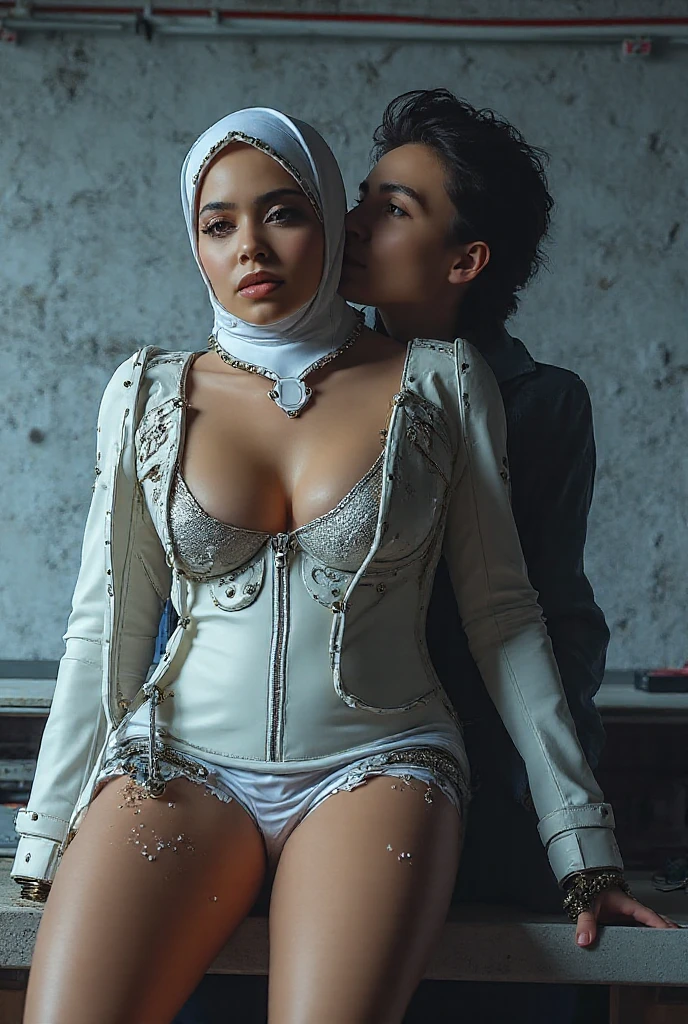 arafed woman in a nun outfit is giving a man a cock, nun outfit, arab young monica belluci, nun, clothed in hooded, nun fashion model, sexy movie photo, pale-skinned persian girl, taken with canon 5d mk4, dominant pose, dominatrix, mia khalifa, breasts covered and sfw, arabian, breath taking beautiful((best quality)), ((masterpiece)), (detailed), 4K, perfect face, malay woman wearing hijab, 30 years old Man, 25 years old malay woman wearing hijab and bra, man kissing woman shoulder, man hugging woman from behind, man grabbing woman breast from behind, facing camera, Sex Anal (((Anal penetrate))) (((penis penetrate into her vagina))) ((masterpiece)) ((detailed)) ((realistic))((skin texture)) (4K) (((hijabi girl having sex, penis penetrate into her vagina ,big breast , doggy style , she is screaming in pain))) (((Ultra-realistic intricate details))) (((black neck chocker))) (((Eye makeup))), 21 Year Old, (((Cat ears))) ((Red lips)))(((Wearing: diamond necklace and earrings))) (((pubic hair is hairy:1.3))) (((wearing a Sexy belt design by LV))) (highres, high definition quality, realistic), one MalaysianIndonesian women naked, (topless, nude), plump saggy breasts, ((hijab)) ((masterpiece)) ((detailed)) ((realistic))((skin texture)) (4K) ((masterpiece)) ((detailed)) ((realistic))((skin texture)) (4K) hijabi girl having sex, penis penetrate into her vagina ,big breast , doggy style , she is screaming in pain ,