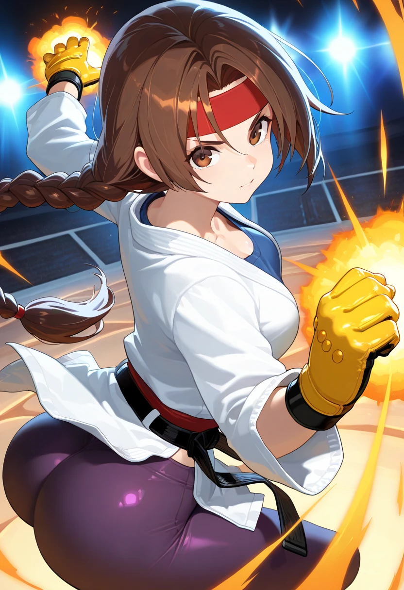 <lora:ChangKoehan:0.6>,<lora:add_detail:0.5>,<lora:noline:0.3>,<lora:boldline:-0.3>,looking at viewer,
Chang,1girl,child,solo,
brown hair,ahoge,very long hair,brown eyes,neck bell,white sleeveless dress,bandages,bare shoulders,cuffs,v-neck,blue sash,shackles,
giant black iron ball,
<lora:high_kick003:0.4>,(high kick:1.4),(motion blur:1.3),speed line,fighting stance,