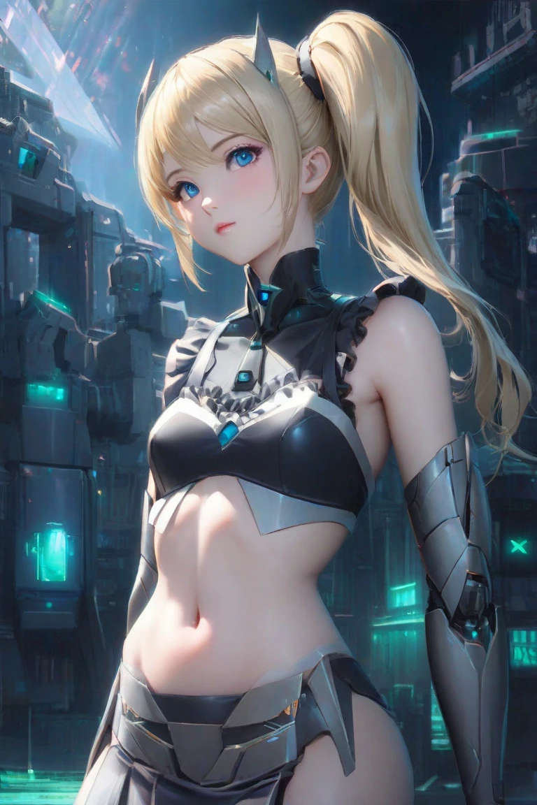 ((Highest quality)), ((masterpiece)), (detailed:1.4), 3d, detailedな筋肉のリアルなmasterpieceを持つカメラを見ている美しいサイバネティックガール, Beautiful cyberpunk woman image,High resolution (High Dynamic Range),Ray Tracing,NVIDIA,Super Resolution,Unreal 5,Scattered beneath the surface,PBR Texturing,Post-processing,Anisotropic Filtering,Depth of written boundary,Maximum clarity and sharpness,Multilayer Texture,Albedo and Specular Maps,Surface Shading,Accurate simulation of light-matter interactions,Perfect Proportions,Octane Rendering,Two-tone lighting,wide aperture,Low ISO,White balance,Three-part method,8K RAW, Active Pause, Action pose, Gold Parts, fringe, Short-haired, coastal,(A faint smile),(Background is Moon:1.1)(From below),masterpiece,8k,Silicone Skin, ((In-focus photo)), ((Focused photos)), ((People are not blurred))