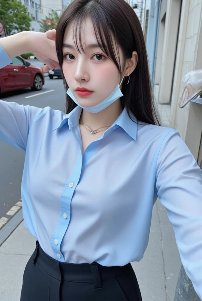 ​masterpiece、​masterpiece、top-quality、top-quality、realisitic、Unity、8k wallpaper、Official art、Highly detailed CG Unity 8k wallpaper、ulzzang-6500、(Original: 1.2)、(realisitic: 1.4)、ultra-detailliert、hight resolution、ultra-detailliert,magnifica,、full bodyesbian、modeled、finely detail、(realisticlying:1.2)、A 24-year-old girl、shirt、sitting on、Computer Classroom