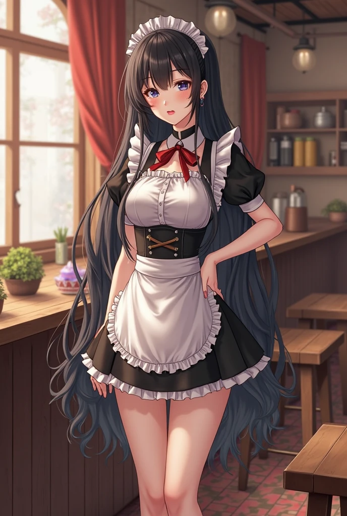 Cute beautiful girl、Large Breasts、smile、Cleavage、slouch、Cross your arms behind your back