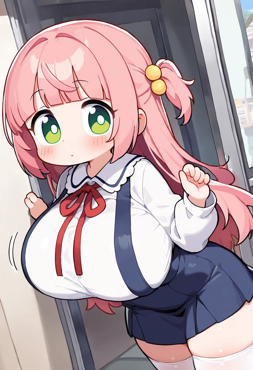 masterpiece, Highest quality, Nico_Yazawa,High resolution, 1 Girl, alone, Brown Hair, short hair, Twin tails、Purple eyes, , Pink Dress, (Cleavage)、(Beautiful thighs), Carrying a red backpack, (randoseru backpack:1.2) Sweaty、Thick thighs、Highest quality、4K、1girl, 8years old, loli, cute, grin, 、School Swimsuit、on the train、Lots of spectators、Thick thighen holding their penises and surrounding girls、Semen from the penis、Bukkake、Bukkake、(Bukkake)projectile cum、Blowjob、Mesgaquismiles