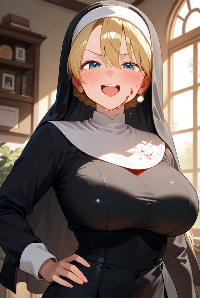 Big breasts, fat hips, clothes, erections,Slender waist,Nun