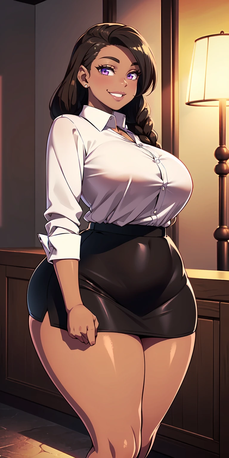 Carla Yeager(Attack on Titan), (8K, highest quality, table top:1.4), (intricate details:1.3), (realistic), (super detailed), 1 girl, alone, (married woman、40 generations)、Beautiful woman、mature woman, Carla Yeager(Attack on Titan), (Sensual smile:1.35), Front view, (leaning forward:1.2), show cleavage, looking at the viewer, tropical resort, detailed long hair, (fluffy long black hair), fine eyes,, hourglass body shape, (Sensual curvy body:1.1), (huge breasts), thick thighs, wide hips, small waist、( uniform),(sexy sailor suit ),(pleated mini skirt)、realistic lighting, natural soft light, dynamic lighting