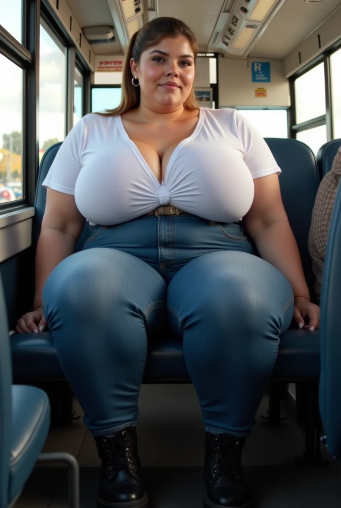 Huge breasts, Big Hips, Tank top, Denim shorts, Full Body Shot, Mature mother, Whipping the lower body, Plump thighs, Calf, Seductive mature woman, Perfect body, Plus Size Model,