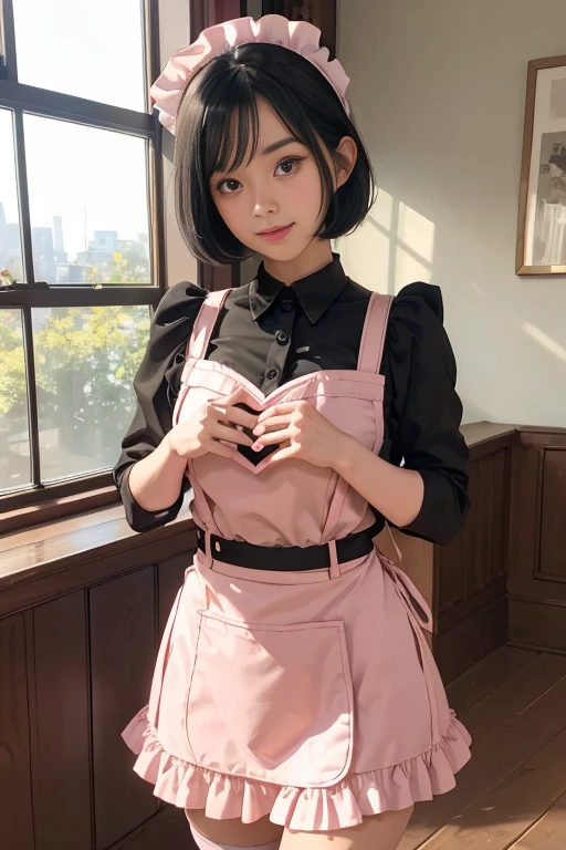 masterpiece,best quality,higher,<lora:JapaneseJimi:1> ,1girl, solo, realistic, looking at viewer,face focus,glasses, black_frilled_skirt,pink_frilled_shirt