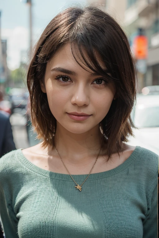 young girl、short hair、smile、Facing this way、black hair、thin face
