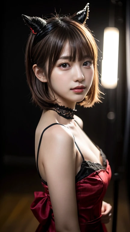 ((16k, RAW photos, top quality, masterpiece)), high-definition RAW color, photo professional close-up photos, (realistic, photorealism: 1.3), ((erotic, sexy, pantyhose, ultra high resolution, bright lighting, precise hands)), (NSFW)), detailed eyes, erotic, fine skin, (cute: 1.2), (bunny girl)))),collarbone, ( JPOP Idol)), ((Real girl, realistic face, neat, seductive posture, attractive, sexy pose: 1.2)), bodysuit, (casino background: 2.0), Asian girl, short hair, (bright hair color), rabbit ear headband, from below,smile