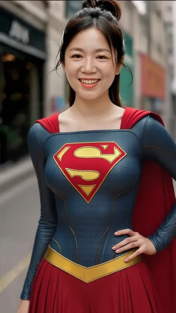 (((Superwoman Cosplay)))、High resolution symmetrical images, Japanese film photo of a woman with colorful tattoos on her waist, chest and arms, Big mouth cleavage、(((Full body tattoos)))、 Large tattoo on the chest、(Lotus tattoo)、 (((close up chest, Underarm, 胸のAngle from below))), blonde braids, short hair, ((Art Nouveau)), (Ecstasy Face), (Alphonse Mucha), Small earrings, ((on the road, wood, Buildings in medieval Europe)), Angle from below、(Anatomically correct)、(Perfect body proportions)、(Natural Hands、Natural Fingers)、(Breast Goddess, Woman born from flowers, ((Round face)), Realistic Eye Size, Droopy eyes, smile,I'm bathed in dazzling light