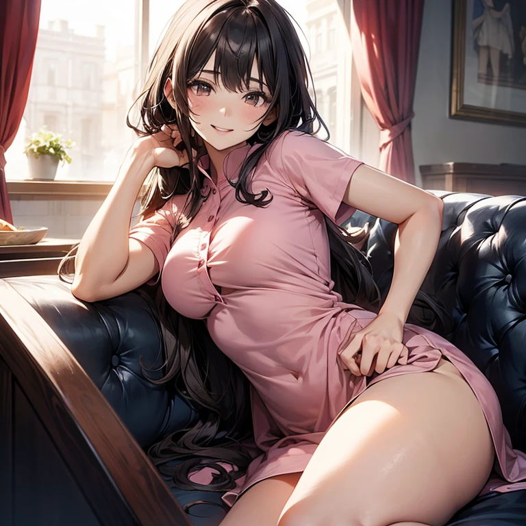 (masterpiece、highest quality、High resolution、realistic pictures、real looking skin:1.1)、
(The length of the dress is short so you can probably see her panties.、She inevitably lengthens her panties to hide them.:1.8)、
(A woman is sitting on a sofa in a hotel lobby:1.8)、
(looking at her from the front:1.8)、
(she has a grinning expression on her face:1.8)、
(Since it's a hotel, I don't violate manners such as opening my legs apart or standing on my knees.:2.0)、
(She is wearing a light blue long-sleeved turtleneck mini-knit dress.:1.8)、
(There is a gap around the chest of that dress and you can see her cleavage.:1.8)、
(I am wearing black middle boots.:1.8)、
(The panties are red and have a pattern.:1.8)、
(Bra and panties are always included:1.5)、
(brown semi-long hair:1.5)、
(small face:1.5)、
(she is 25 years old:1.5)、
(Her breasts are D cup, so you can see her cleavage through the gap between her breasts.:1.5)、
(Location: Hotel lobby sofa:1.5)、
1 Japanese girl、solo、full body esbian、beautiful eyes、shining eyes、Shining thighs、NSFW