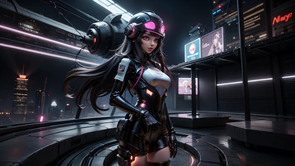 arafed image of a woman in a pink outfit standing in front of a group of people, inspired by Josan Gonzalez, will murai, front page of art station, grimes - book 1 album cover, military girl, from a 2 0 1 9 sci fi 8 k movie, manga cover art, range murata yoshitaka amano, beautiful aesthetic design --ar 16:9 --v 5.1
