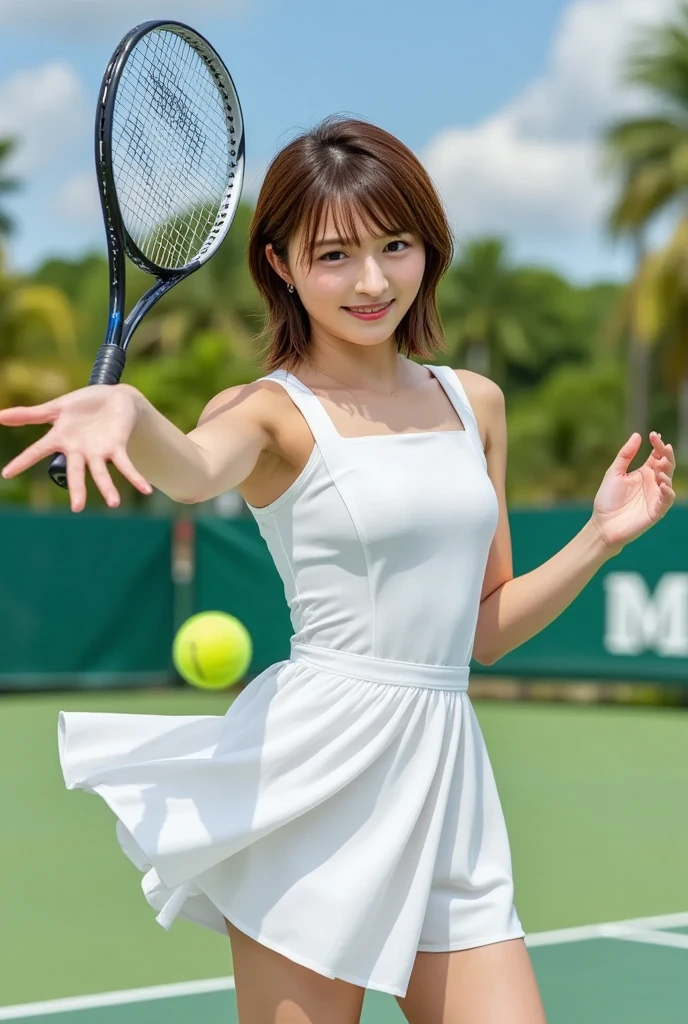 masterpiece、highest quality、super realistic、surreal、Ultra high definition、8k、Raw photo、White panties with ruffles