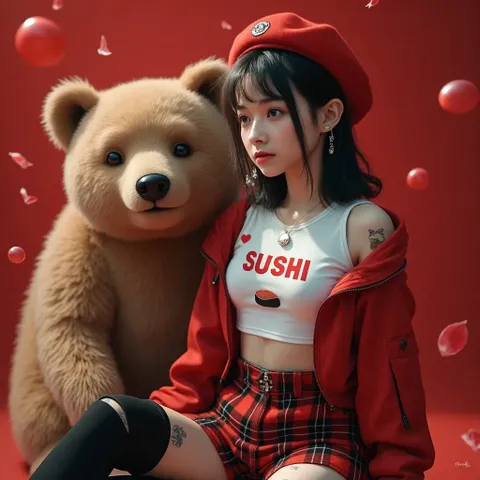 少女与玩具熊纯欲风写真