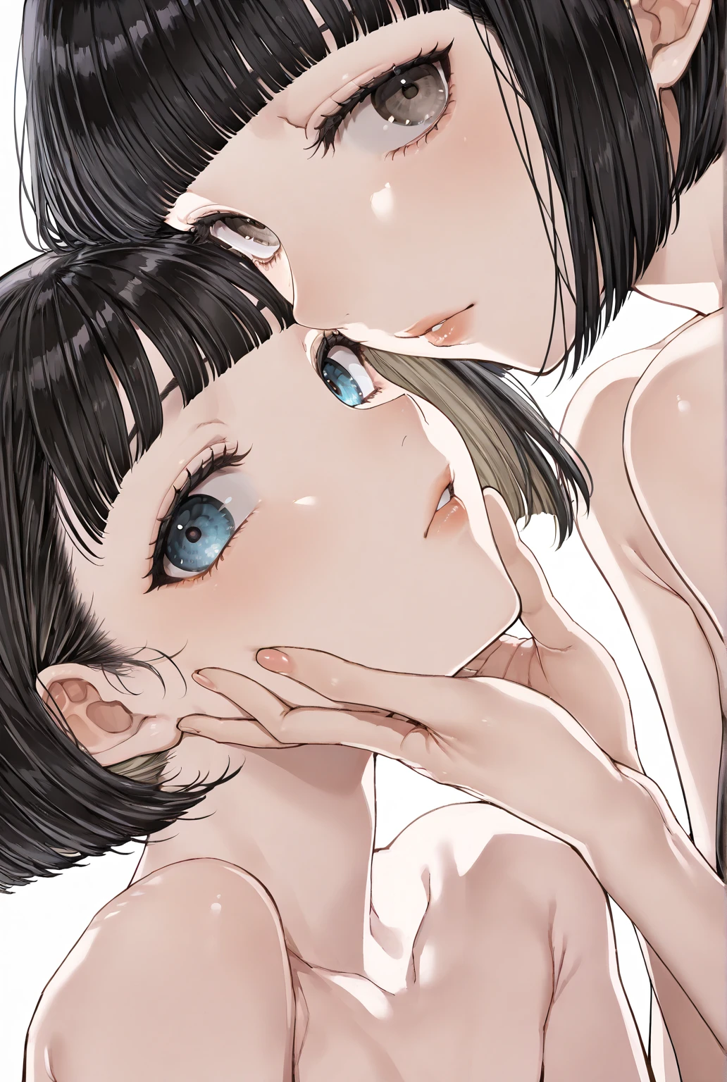  Fleet Collection、Kantai Collection、Yao)),((face、Hairstyle、Body shape is fixed))、(((Nude:1.5)))、woman,Cowboy Shot, ((white background))) 、Best image quality, high quality, The background is clear，きれいなwoman, Japanese, detailed, detailed eyes, detailed skin, Beautiful Skin, 超High resolution, (reality: 1.4),とても美しいwoman, 14 years old, Beautiful Skin, thin, (Ultra-photorealism), (High resolution), (8K), (非常にdetailed) 、(Beautiful and detailed eyes), (非常にdetailed), (detailed face), Displaying the viewer, Fine details, detailed face, (((smile:1.5))),Straight,Looking Ahead, StraightLooking Ahead, Photo Real,Hairstyle: ponytail、(((short hair:1.5))),Brown Hair、smile、((Very delicate body、Very flat chest))、hair over one eye, Normal limbs、Character portrait,((thin腰、thin脚、いface))、