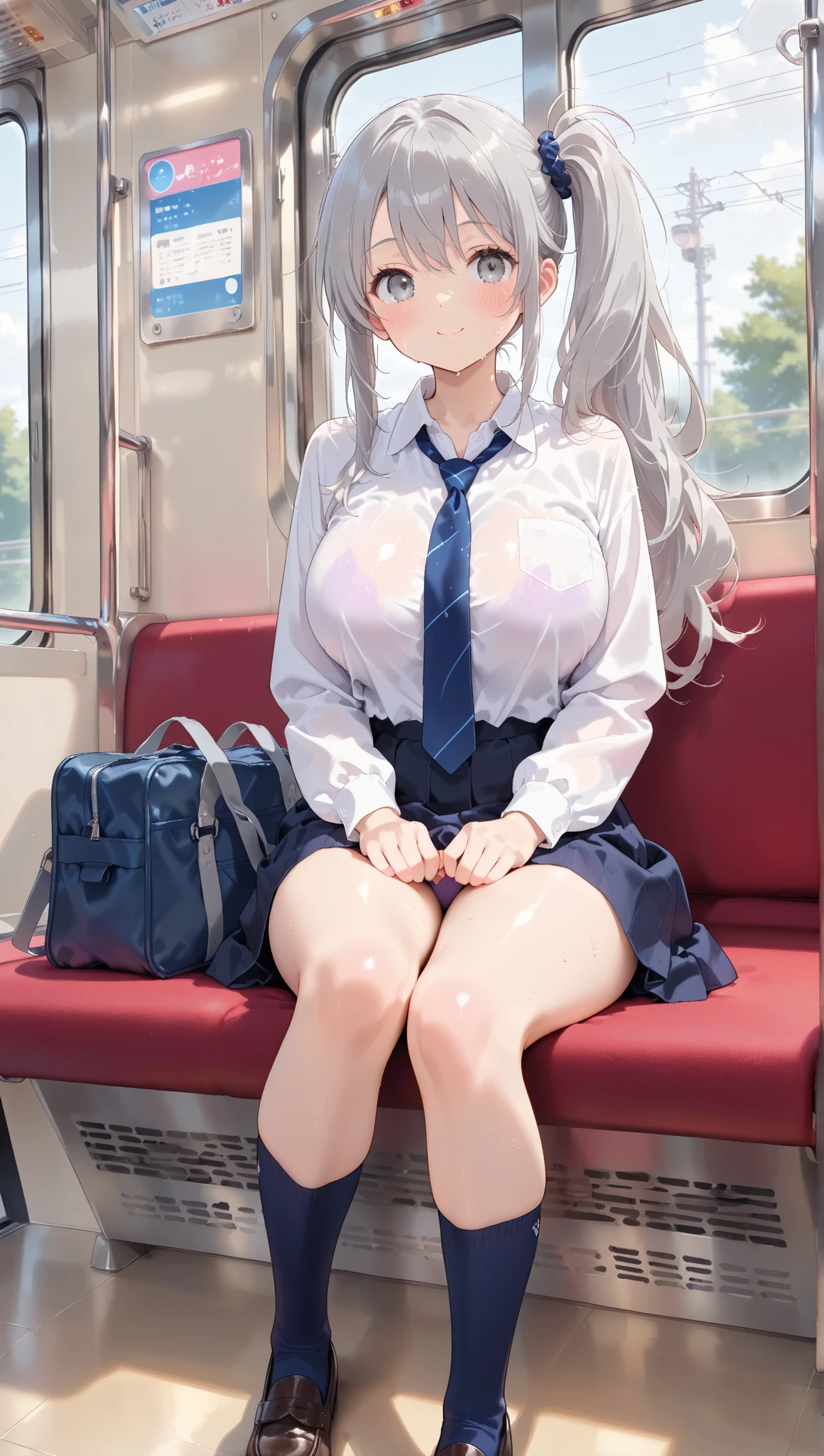 masterpiece, High resolution, perfect face, Japan beauties, 30 years old, beautiful face, in the crowded train, , embarrassed look, look at the camera, (top quality eyes), detailed texture, Look at me, Married woman, cool women, ((high resolution eyes)), little curvy, sitting, hentai, Molester, Beautiful women being raped