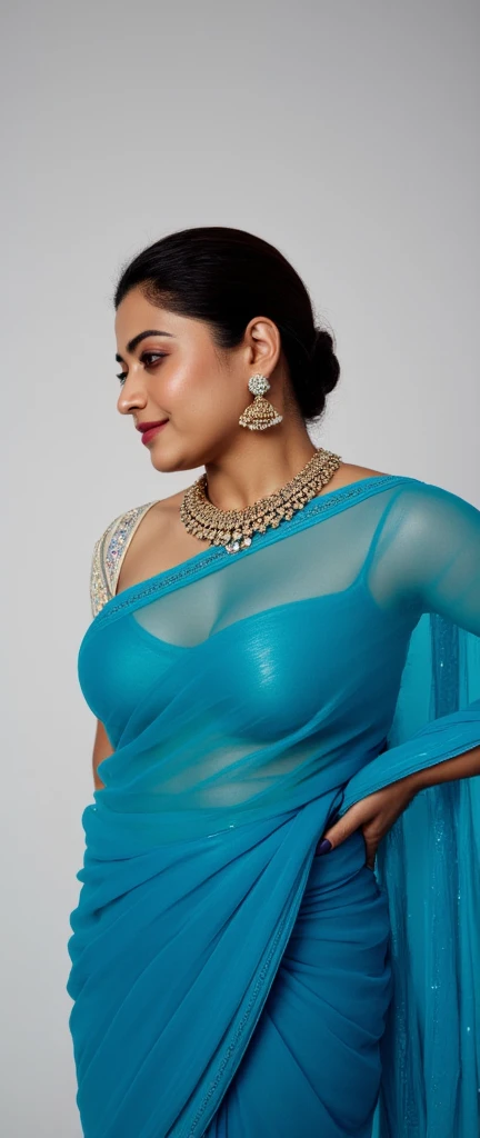 Foto RAW, photorealistic, photography, full body shot, master shot, perfect eyes, goddess like beauty, pierced eyes, perfect thick chubby mallu Desi aunty bhabhi, Wearing a Stanapatta, a chest-band.Saree model, model Photography, Indian saree shoot, Indian traditional wear advertising photography, traditional wear brand shoot, face of Indian actress Sonakshi Sinha, masterpiece, realistic, realism, incredible details,  pleasure, photorealism, detailed skin, skin pores, high contrast, photorealistic Artstation 8k HD digital art trend of high definition and detailed realistic skin texture, ultra detail, realistic skin texture, armature, best quality, ultra high definition, (photorealistic:1.4),, high resolution, detail, raw photo, sweat, Re sharp, by Lee Jefferies Nikon D850 Film Stock Photo 4 Kodak Portra 400 Camera F1.6 Lens Rich Color Ultra Real Realistic Realistic Textures Dramatic Lighting Unreal Engine Trending at Art Station Cinestill 800,(pele altamente detalhada: 1.2), 8k UHD, DSLR, soft-lighting, alta qualidade, grain of film, Fujifilm XT3,she didn't like to wear blouse or bra, she is happy to wear only saree, she hates blouse or bra, detailed hairy armpits, hyper realistic skin, skin pores, sweat, veins, 