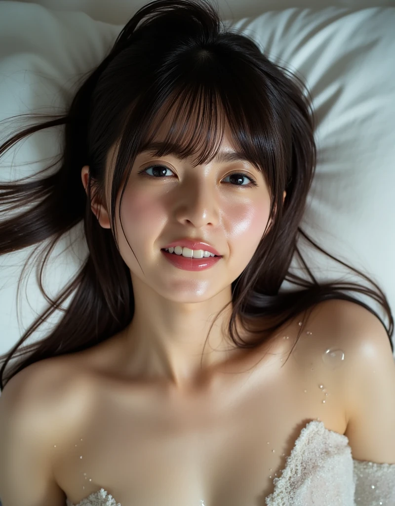 Dramatic lighting, deep shadows, extreme close up view, japanese woman, (gigantic tits) black hair, bukkake, cum dripping, semen, lots of semen dripping from mouth, eyes tightly closed, smiling, laughing mouth wide open, gasping, shouting, crying out, orgasm face, hyper detailed face, park