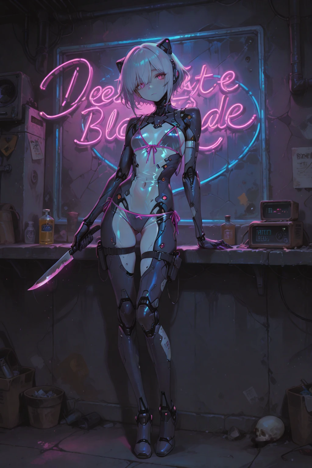 masterpiece,Highest quality,Super quality,cyber punk,Injured enemy swordswoman,Torn clothing,Capturing,I&#39;m in despair