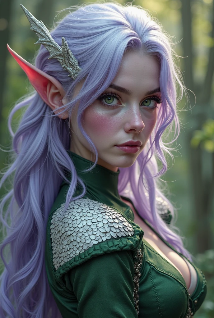 a portrait of a elf girl with freckles and bright striking blue eyes posing for a photo,full body, bare shoulders, muscular, fit, defined abs, thongs, (prominent cameltoe) white freckles, long flowing green hair flying, glowing radiance, beautiful pale makeup, color portrait, stunning portrait, elegant freckles, wearing black thongs with glowing runes of power, black gloves, star-shine, gold dust spread across her skin and her face, (dark, hyper-realistic photos (((portrait))) refraction ,Dark background of magical night forest, deep woods, towering ruins, starlight skies
