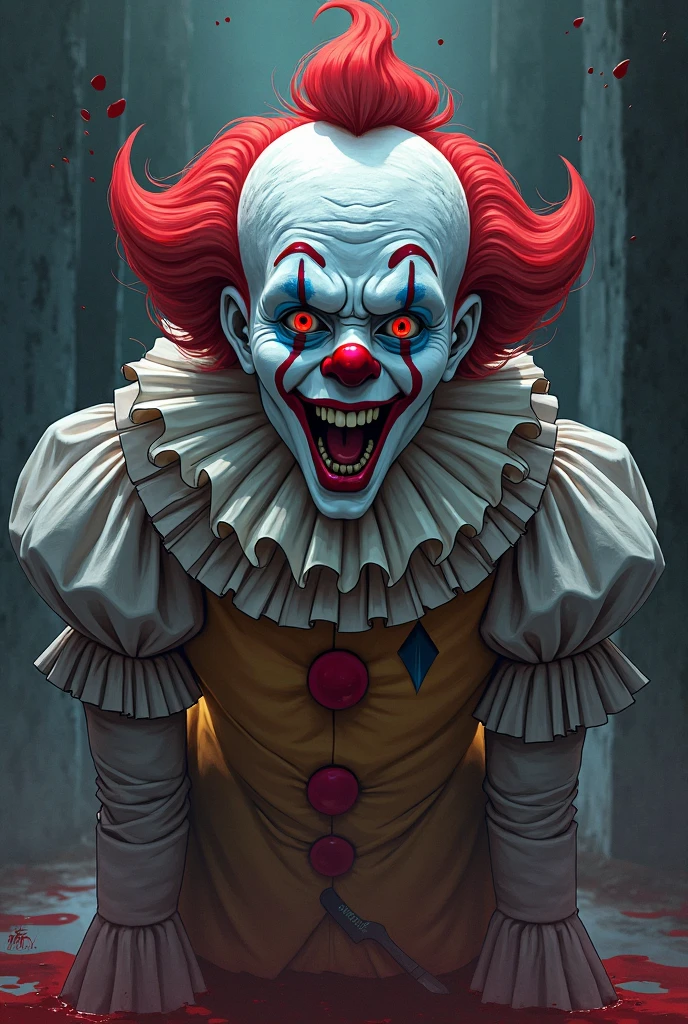 a picture of a creepy clown in a hat, trending on deviant art, pennywise theme, goth clown girl, artgerm julie bell beeple, individual, inspired tom bagshaw, artgerm and tom bagshaw, artstyle tom bagshaw, creepy clown girl, uhd character details, tom bagshaw inspired, featured in artstation