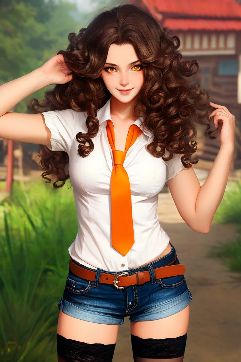 Com um dragão Ennifer Connelly, very long to the waist and half curly with bangs, seios pequenos, olhos grandes com um brilho apaixonado, olhos verdes mel, Um lindo sorriso, vestindo uma camiseta preta longa com um terno feminino (1 garota), medium breasts, bronzeado, moist skin, Pele suada, cabelo loiro ondulado, camiseta punk, garota punkPersonagem Salma Hayek (nua roupas nua pelada sem roupas) imagem de desenho animado de uma mulher jovem .cartoon style illustration, estilo de arte dos desenhos animados,digital illustration style, design de personagens altamente detalhado, arte digital detalhada profissional, floresta Design de personagens de retrato, beautiful digital illustration, retrato de alta qualidade, Arte em quadrinhos, mulher jovem. expression of sexual desire well-aligned braided hair . Roupas leves de primavera