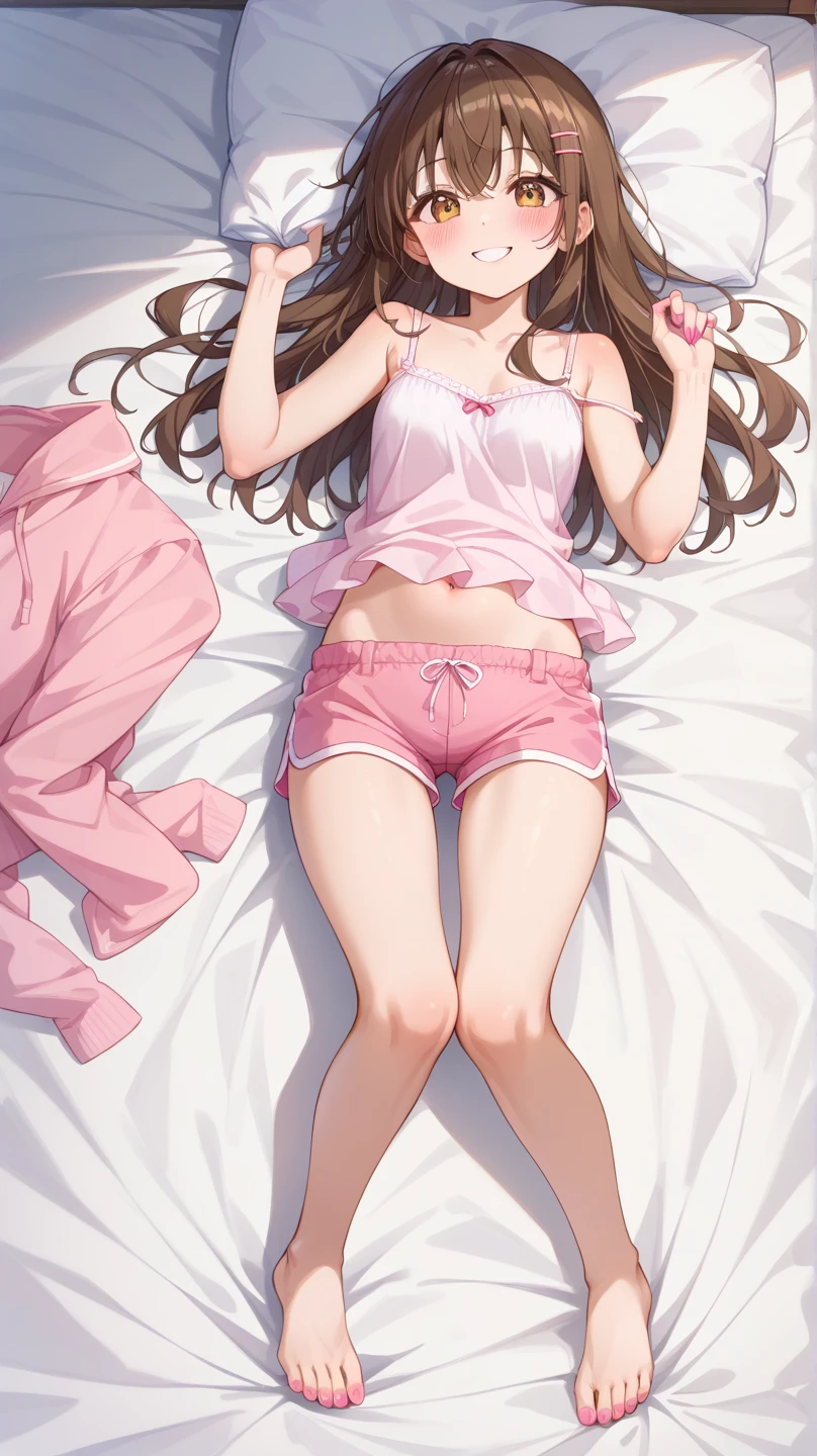 beautiful girl、underwear、On the bed、Eye highlights、masterpiece、high resolution