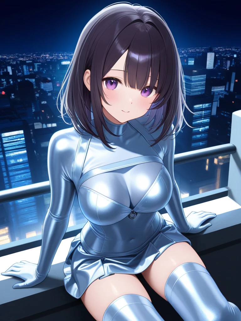 Future city, universe, technology, magic, reality, cute woman (sheer body suit with blinking lights, no underwear), starry eyed sight seer