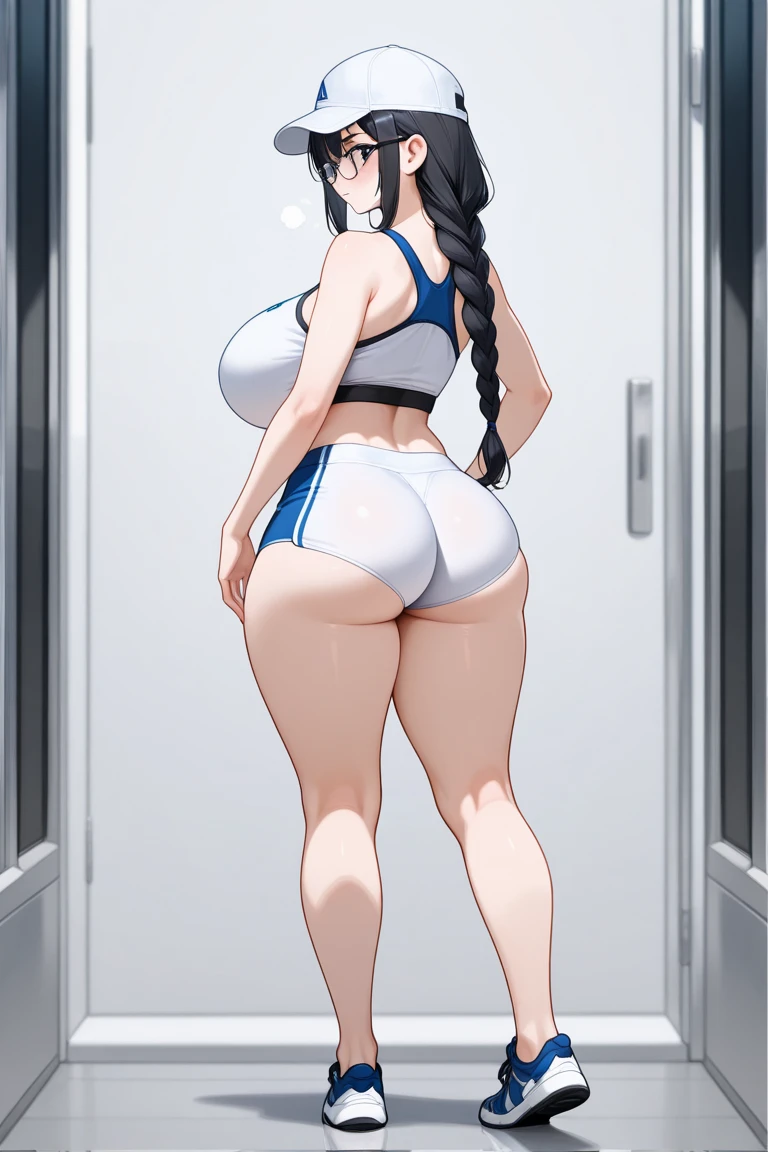 gym storeroom,1girl,tmasterpiece,The best quality,The is very detailed,Squat,There is a puddle of water under the butt