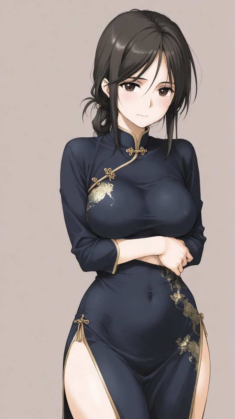 Period drama manga style A 15-year-old super beautiful Chinese girl with black hair in a bun cut(1 person) She is wearing a royal long-sleeved Chinese dress She exposes her nipples and cries on her bike