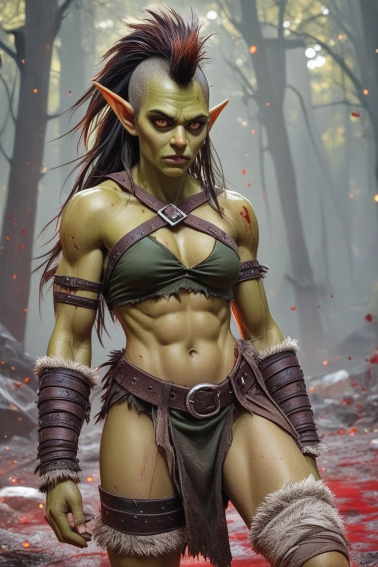 ethereal fantasy concept art of cinematic film still photo real, laezel githyanki, (lae'zel face paint), green skin, cat eyes, point ears, black hair, dark spots, POV at camp with companions in background, (nude freckles laezel:1.1) (background forgotten realms), detailed, (green skin:1.2), ifbb, detailed skin, black hair, green eyes, cleric At Camp, alluring, photo realistic, BG3, inviting, joyful, welcoming, Freckles , spots, spots, stripes, scars, Black hair, green eyes, big breast, pale skin, straight hair, ,photo by Baldur's Gate 3, big budget film, cinematic , shallow depth of field, moody, flawless beauty metart, HDR <lora:laezel:0.7> . shallow depth of field, vignette, highly detailed, high budget Hollywood movie, bokeh, cinemascope, moody, epic, gorgeous, film grain, grainy . magnificent, celestial, ethereal, painterly, epic, majestic, magical, fantasy art, cover art, dreamy