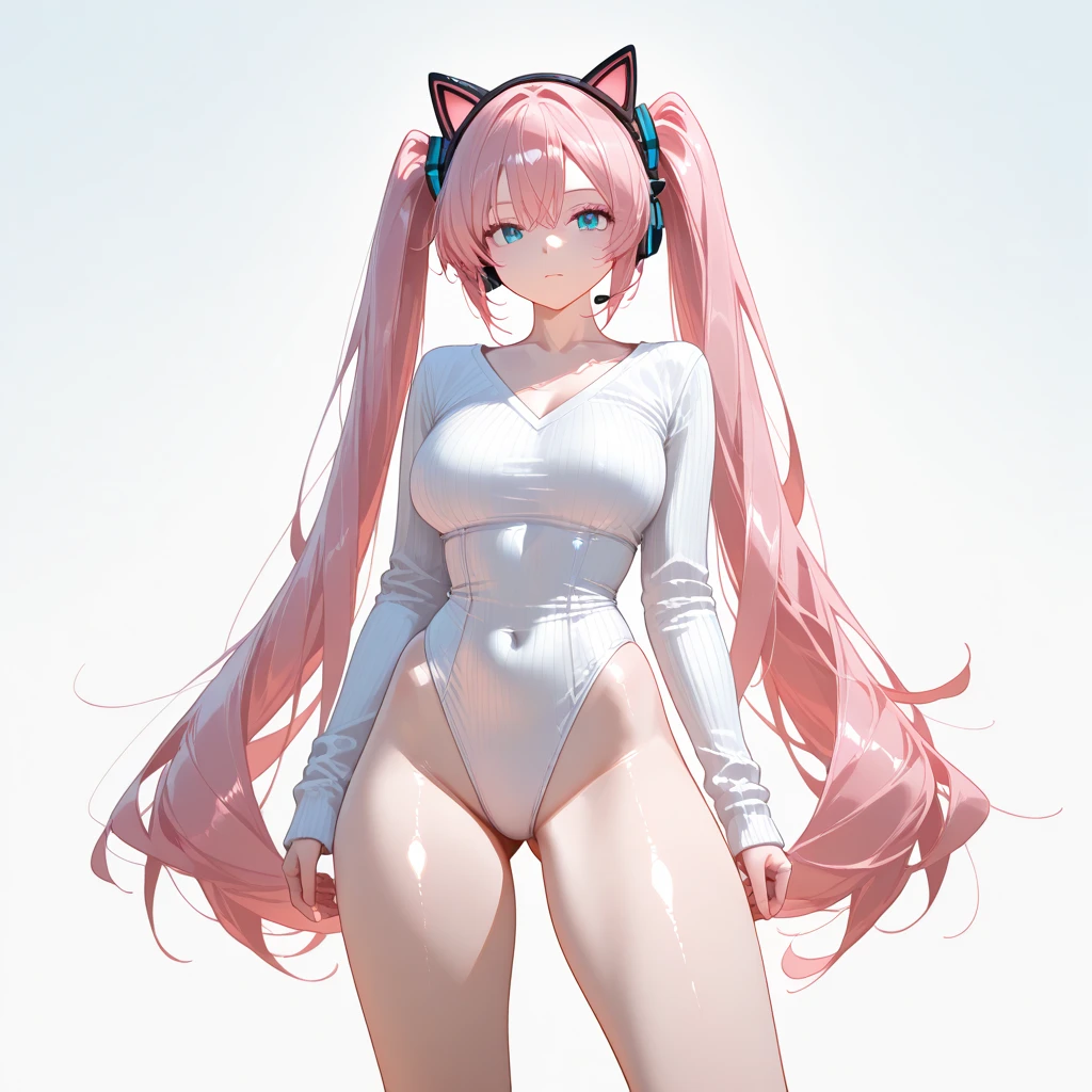 Wearing Baby Pink leather sports bra, baby top, wearing baby pink leather leggings, beautiful lady, long legs, thighshig, wearing Baby Pink heels in foot, showing beautiful breasts, full body pic, full figure, beautiful long legs, curved figure, best quality,, standing on heels 
