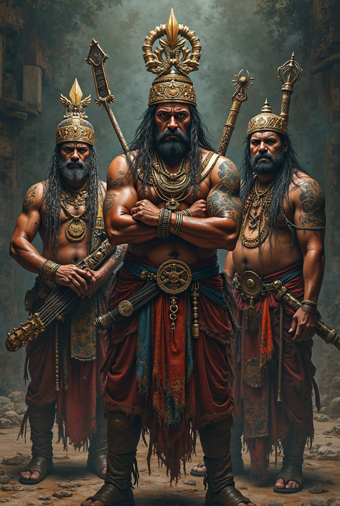 He is the giant Ravana (who has ten necks, that is, has ten heads).