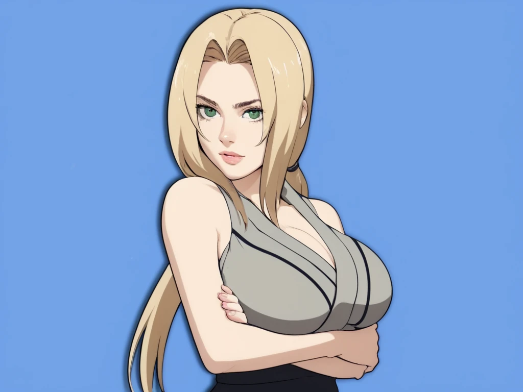 Blonde woman in blue dress sitting on a sofa with a plant, Tsunade from Naruto, beautiful alluring Anime woman, Seductive anime girl, Tifa Lockhart with white hair, Female anime character, HD artwork, Anime woman, Tifa Lockhart, Annie Leonhart, portrait of Tifa Lockhart, beautiful Anime woman, Android 18, Tifa Lockhart portrait