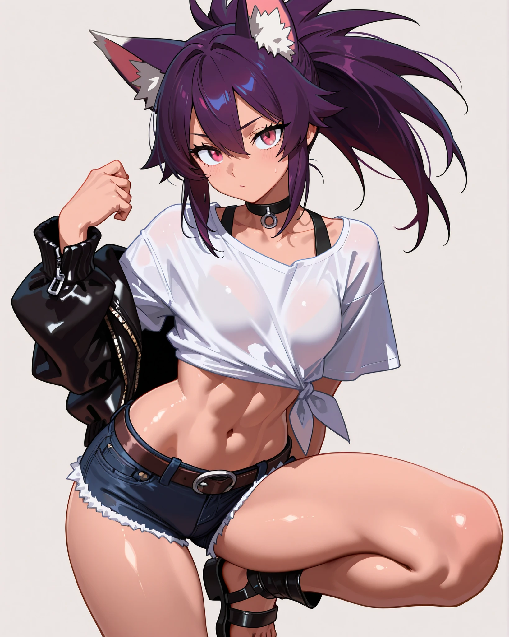 girl、Six Pack Abs、highest quality、Familiar、alone、smile、Muscular
