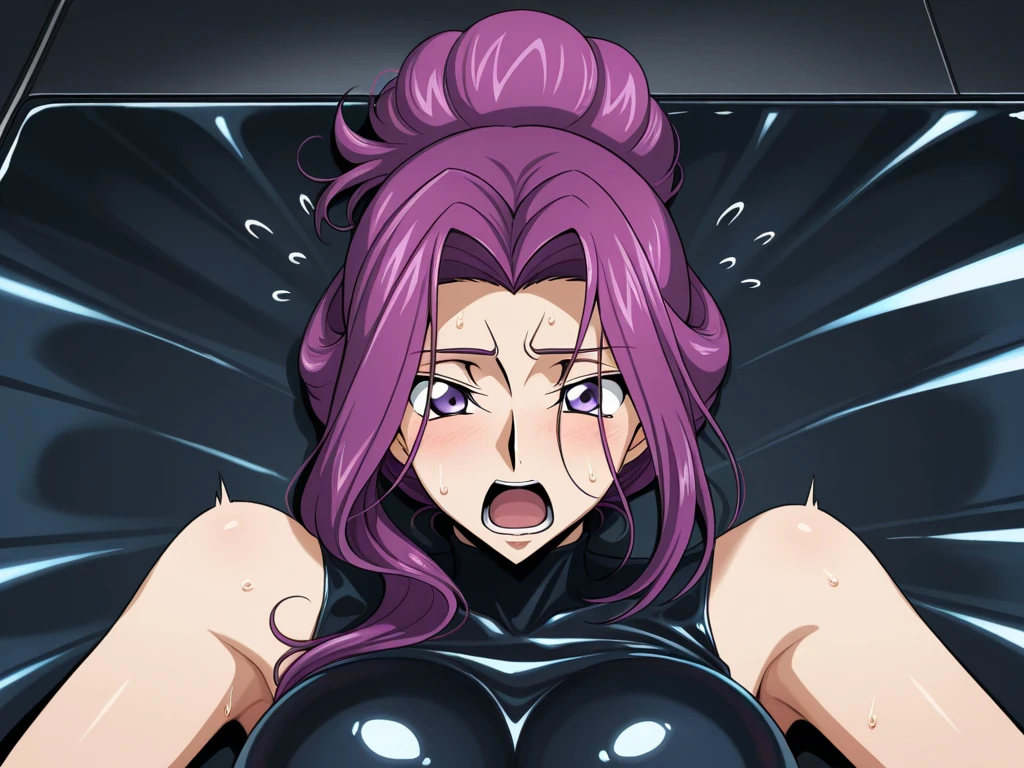 High quality, Ultra detailed, best quality, insanely detailed, beautiful, masterpiece,(Facial realism:1.2),A tentacle man holding four breasts behind his back tentacle girl, Slime, goddess, Royal Sister, Eating parasites, Slime, nausea, Blushing and embarrassed, Big Breasts, During pregnancy, Tall giants, Giant woman standing near a skyscraper in the city, Giant giant, Female Monster, eggplant, Transparent pink latex combat suit, Great pressure, Terrifying beauty,Erect nipples visible even through clothing,Face Focus:1.2,View from the front,View your audience,(Evil Obscene Helmet:1.5),((超超巨大Big Breasts)),((Super super super big cleavage)),Source Milk,(Klein Lake (Klein Lake) - Mobile Suit Gundam (Mobile Suit Gundam)),(close up face:1.2),(Nose hook:1.2),(Dark Eyes:1.5)