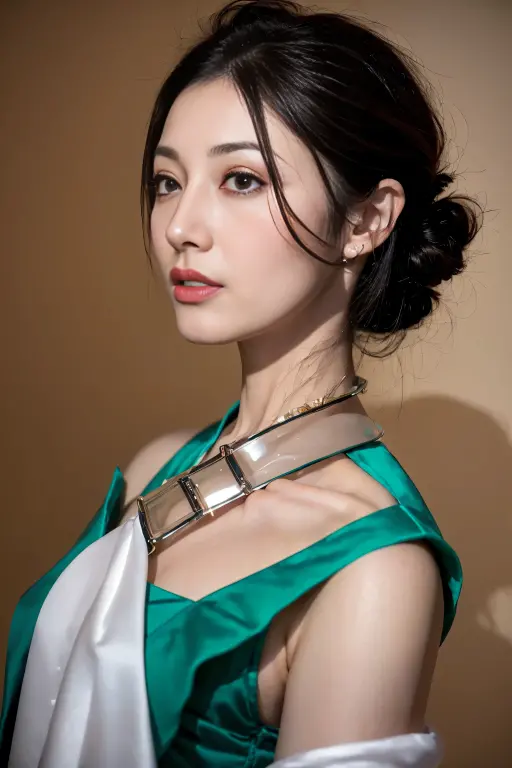 (best quality,4K,8k,high resolution,on the table:1.2),super detailed,actual,beautiful woman,exquisite eyes,Detailed lips,The facial details are particularly rich,long eyelashes,luxury shopping mall,Latest fashion items,a happy expression,(saluting),bright colors,studio lighting