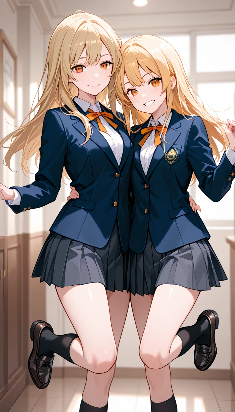 ((1 girl:1.5))、(smile:1.5)、small breasts、(cowboy shot)、(fun!!)、(white cardigan:1.5)、(blonde)、blush、(single braid)、(eye highlights:1.3)、blake black shoes,(黒いskirt)、bow, button, shirt with collar, long sleeve, ((red bow tie, ,, white shirt, チェック柄のskirt、white socks)),, shirt,, skirt, socks, thighs, white shirt, Rest indoors, ((classroom:1.5))、 BREAK while watching the audience、 (perfect hands, perfect anatomy),cowboy shot、(skirtlift:1.3),(highly detailed white panties:1.3)、(highly detailed panties:1.3)、、(skirt that rolls up:1.3)、(fully exposed panties:1.5)、blue eyes