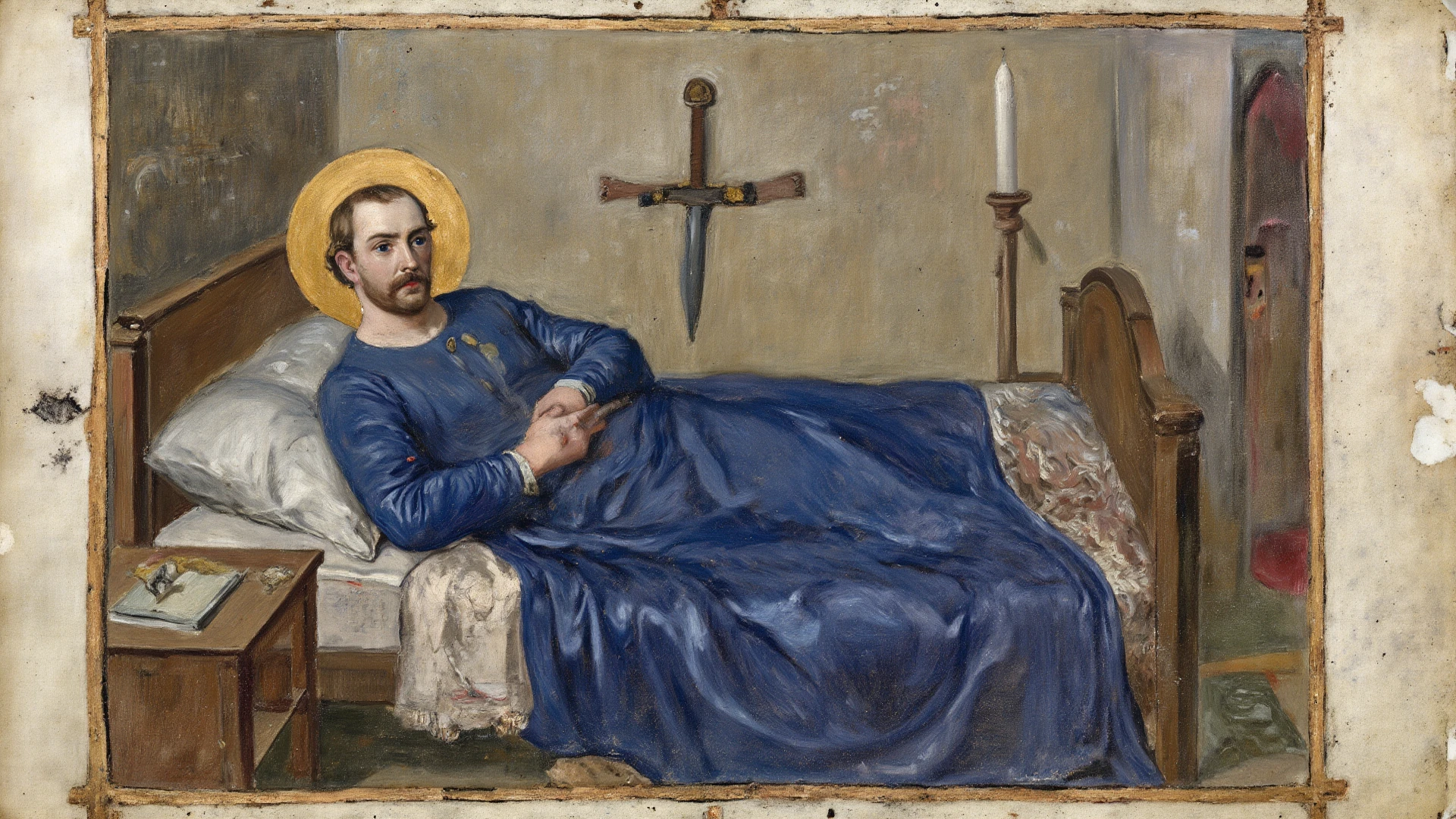 Priest in bed with an altar boy, draw with a sexual connotation