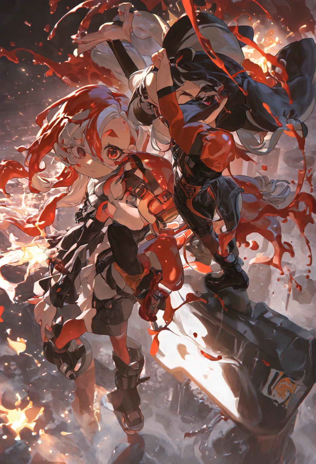 Best quality, High_Resolution.Parasites for girls_Mecha ,Dirty, Peeled skin, Guro,