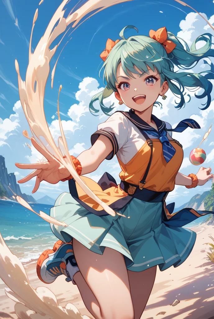 (melhor qualidade: 1.4), anime, solo, Uma menina_aqua_konosuba no supermercado gyoza bolinhos jiaozi