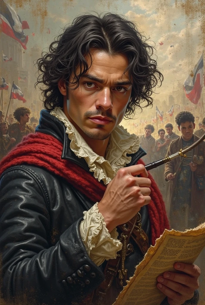 Make a fictional portrait of a revolutionary columnist (French ...