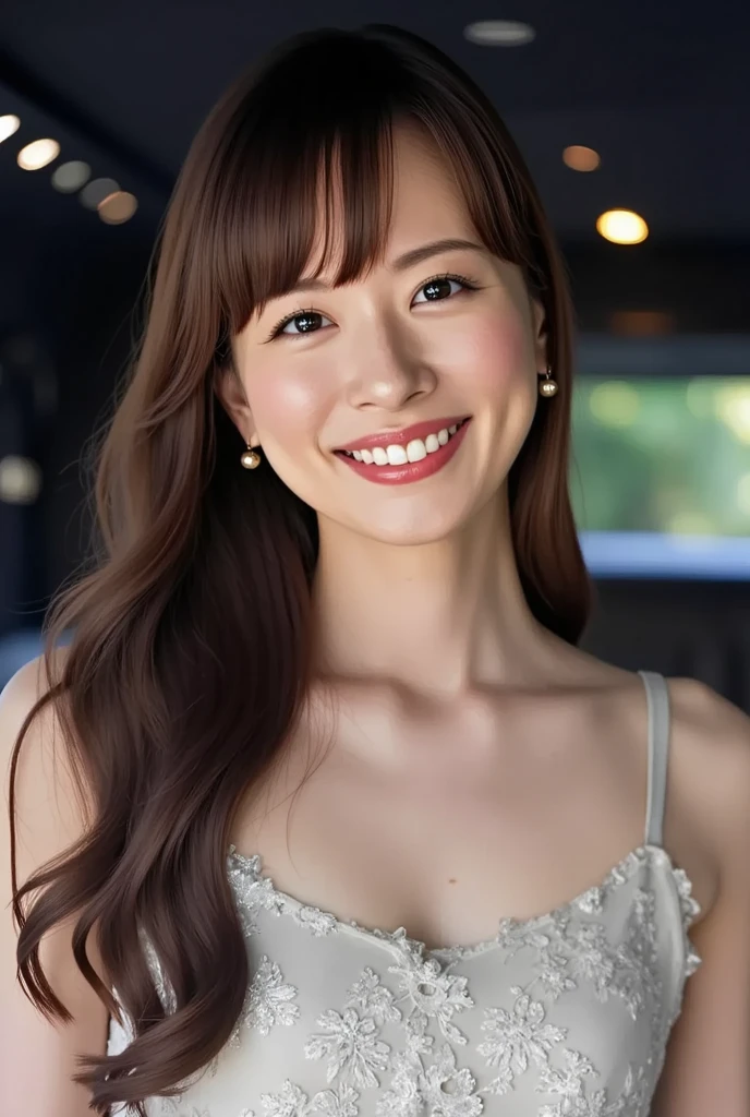 super high quality, Background Blur, In a hotel room, gravure, Look forward, 55 years old, ，Fat belly，Very plump, From the chest up, masterpiece, Highest quality, Very detailed, Realistic, Ultra-dense skin, Perfect Anatomy, Plump Mature Woman, Wrinkles around the eyes, , Big Breasts, In underwear, A shy toothy smile, Chubby, Glamour, sexy, Pure white skin, Looking at the audience,
