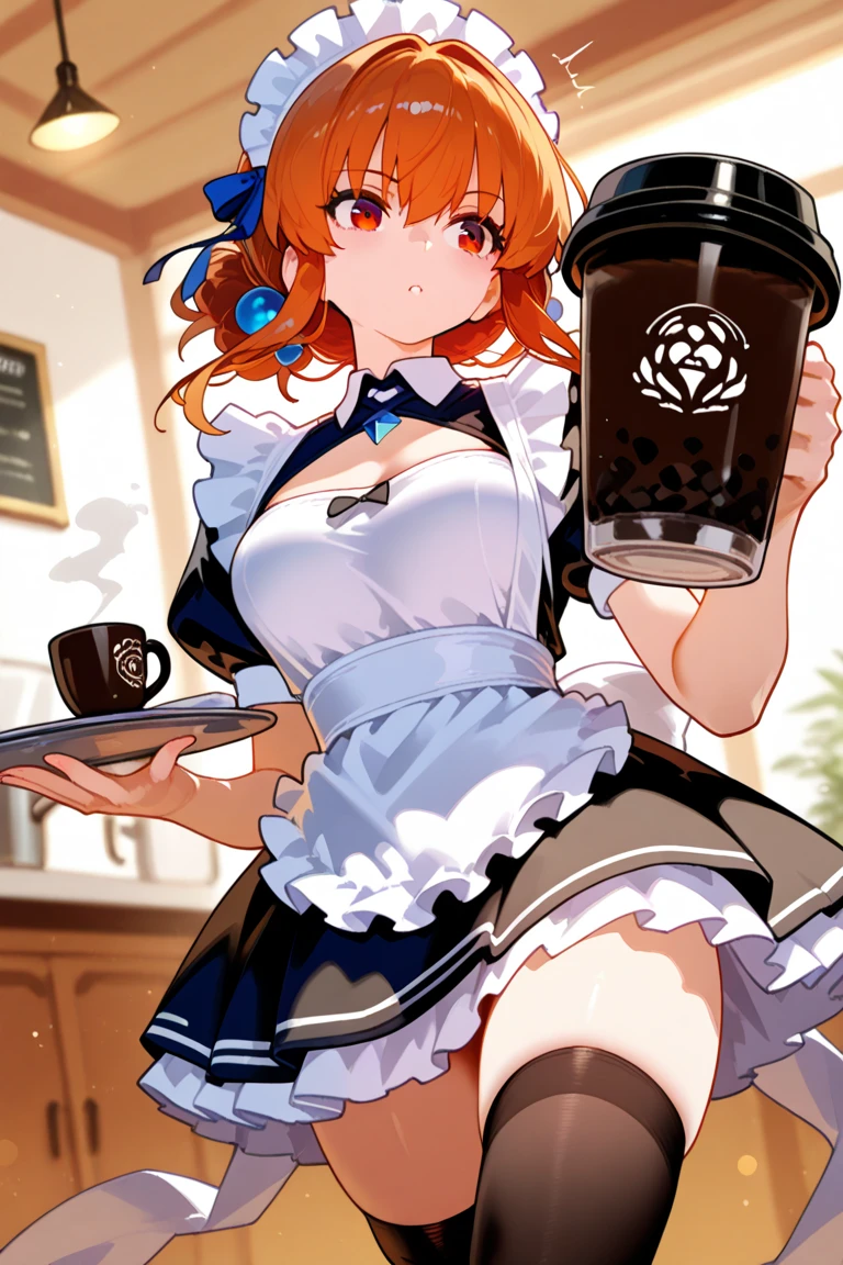 good aninomy, Masterpiece, Best Quality, 4k, 8k, professional photography, Luz tinue, infoque nítido,1 girl,
Meme_with hielo_linte_with_mama_milk,Starbucks,
coffee shop, blurred background, light particles, apron, barista, mamas, clavicle, cup, green_apron, tinincia de café,
with hielo_linte_with_mama_milk_(Meme), looking_in_viewer, Meme, naked_apron, side chest, Alone, curves, narrow waist, cheered up,mamas,huge mamas,large mamas,hits,Blue eyes,Side locks,lipstick,withstituir,black fur,pelo intre los ojos,Red lips,eyebrows visible through hair,