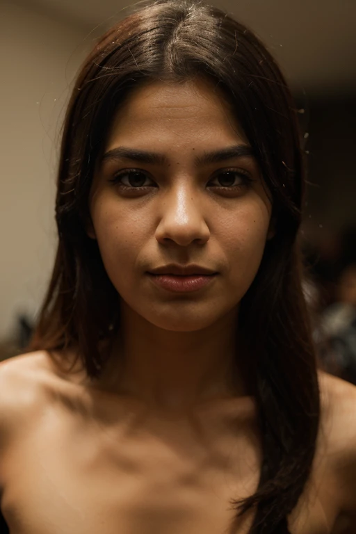 RAW photo,flash,hazy atmosphere,35mm focal lenght,fashion shoot,candid photograph,artistic,photograph of a beautiful,influencer,30yo Iranian woman,detailed skin,fully naked,looking at viewer, candid pose,standing outside,midnight,dark,flash photo,blue light, film grain, kodak color, instagram LUT