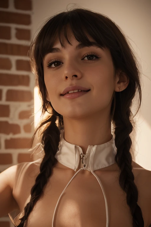 A beautiful woman, cute dark brown eyes, smooth white skin, beautiful silky black hair, beautiful colors, smooth drawing, clear picture, no blur, realistic drawing, realistic lighting, no distortion, complete realistic, realistic skin, off shoulder sundress, adorable sundress, red colored dress, adorable colorful aesthetic, cute lighting, adorable colors
