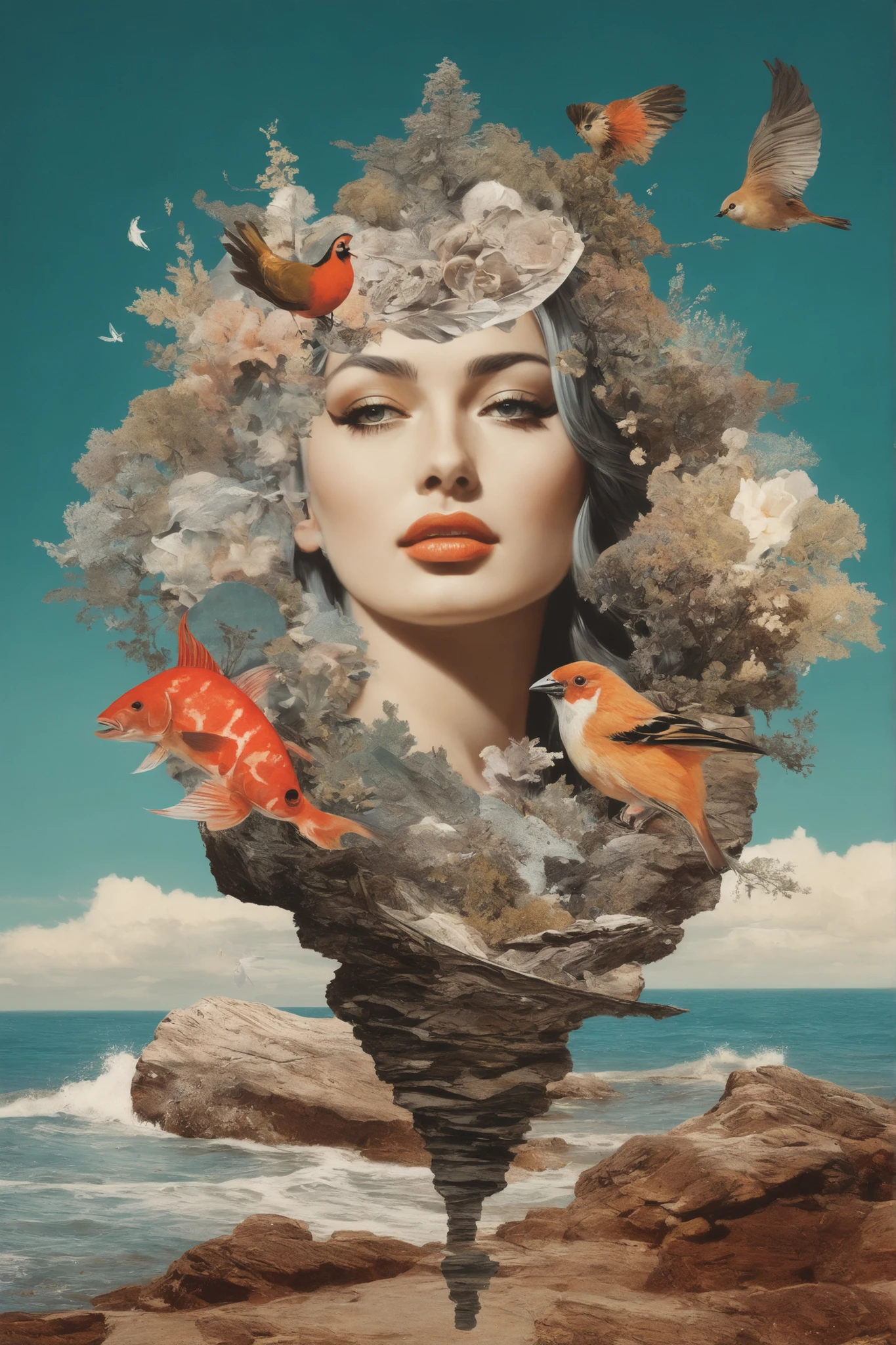シュールなコラージュ - contemporary surrealism style collage