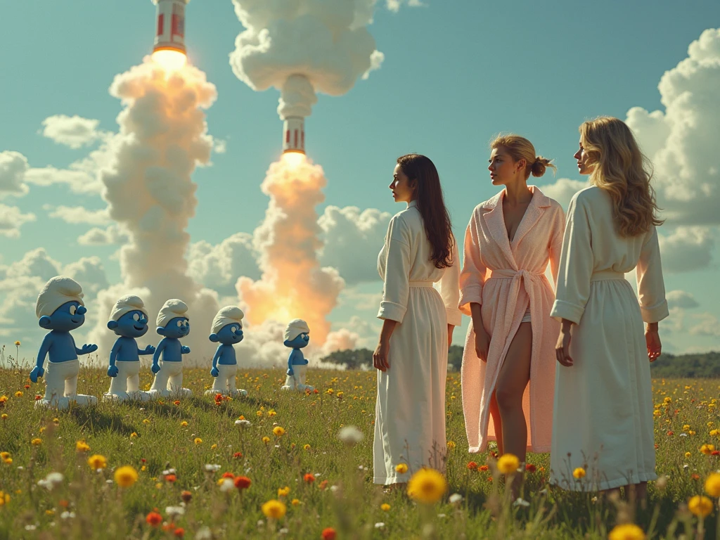 (masterpiece:1.2, Exceptional Quality, mirror-like, Cinematic Experience, Photorealistic:2.0, RAW Photos:2.0, Super detailed), 8k, 16:9, wallpaper, (Surrealistic setting with a cyberpunk twist:2.0), two figures in soft, translucent, pastel-colored outfits, (wearing vintage, industrial helmets with delicate tubing:2.0), (foggy and desolate background with cyberpunk elements:2.0), minimal lighting casting ethereal glows, cold, metallic textures blending with soft, dreamlike fabrics, (slightly rusted Campbell’s soup can being opened by a robotic arm with an electric can opener:2.0), an eerie sense of nostalgia and abandonment, (faint orange and pink glow from malfunctioning LED lights:2.0), (monochrome palette with pastel pink and blue accents:2.0), unsettling yet strangely serene atmosphere.