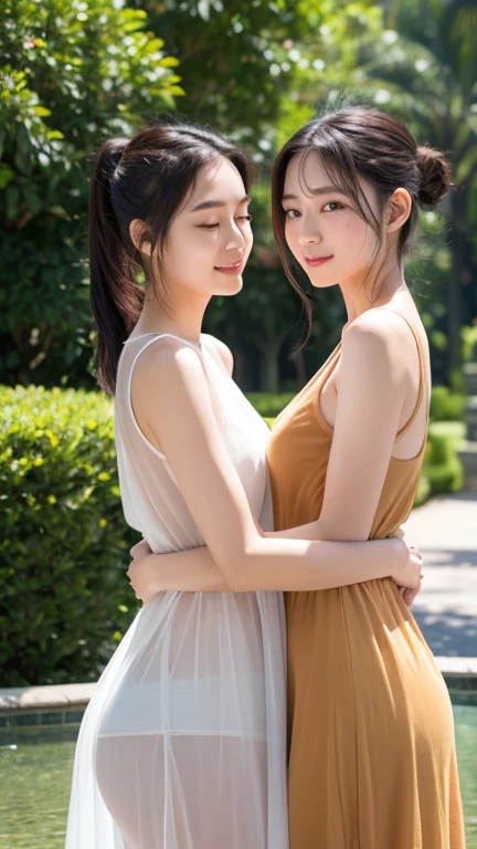 NSFW,(鎖骨:1.331), (camisole:1.21),2 girls,Yuri,lesbian,Kiss,lesbian,, Sex life,a woman in a floral dress and straw hat standing on a tree brancha ,Wet see-through dress,woman in a gray dress holding a bouquet of daisies, a stock photo by Oleg Oprisco, Pinterest, artsy photography, made of flowers, Soft light, Enchanting, intimate but not tight, Cuffs decorated with light gold lines, People can't help but think of the stars twinkling in the starry sky, Wearing a necklace made of sapphire and gold,calling lightning, Fireball,skirt lifting,