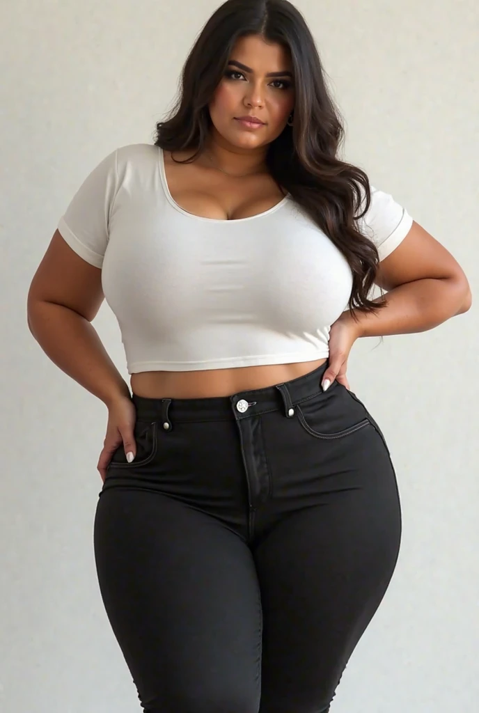 Plus size, ananya Pandey, thick curvy, she's on knees, dark, Crop top, teared shorts, wet